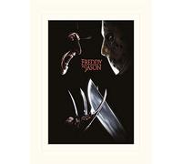 Pyramid International Freddy Vs Jason Face Off Mounted Print Memorabilia, Multi-Colour, 30 x 40 x 1.3 cm