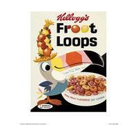 Pyramid International "Fruit Loops Vintage Kelloggs Art Print, Multi-Colour, 40 x 50 x 1.3 cm