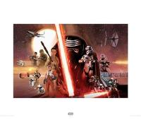 Pyramid International "Galaxy Star Wars Episode VII Art Print, Multi-Colour, 60 x 80 x 1.3 cm