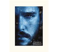Pyramid International Game of Thrones Winter Is Here - Jon Mounted Print Memorabilia, Multi-Colour, 30 x 40 x 1.3 cm