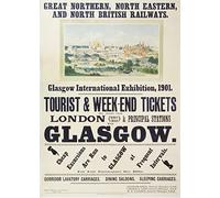 Pyramid International Glasgow Int Exhibition-Mounted Print Memorabilia 30 x 40cm, Paper, Multicoloured, 30 x 40 x 1.3 cm