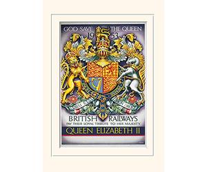 Pyramid International God Save The Queen Mounted Print Memorabilia, Multi-Colour, 30 x 40 x 1.3 cm