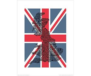Pyramid International "Great Britain Citography Art Print, Multi-Colour, 30 x 40 x 1.3 cm