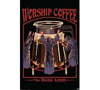 Pyramid International Grindstore Steven Rhodes Worship Coffee Maxi Poster Unlaminated Bunten, 61 x 91.5 cm