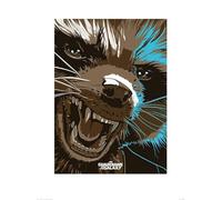 Pyramid International "Guardians of The Galaxy Rocket Raccoon Paper Art Print, Multi-Colour, 60 x 80 x 1.3 cm