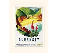Pyramid International Guernsey Beach Mounted Print Memorabilia, Multi-Colour, 30 x 40 cm