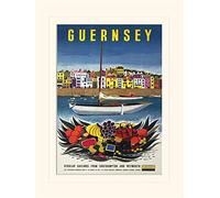 Pyramid International Guernsey Boat Mounted Print Memorabilia, Multi-Colour, 30 x 40 cm