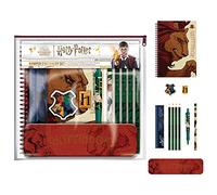 HARRY POTTER 11-Piece Stationery Set, Hogwarts Houses Design - Official Merchandise