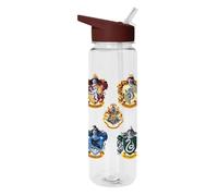 Pyramid International Harry Potter (Colourful Crest) Plastic Drinks Bottle with Screw Lid, Compact and Sturdy Design, 19 fl oz / 525ml, One Size