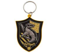 HARRY POTTER Hufflepuff Crest Rubber Keyring - Official Merchandise