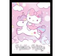 Pyramid International Hello Kitty Magical Unicorn 30 x 40 cm Framed Collector Print, Officially Licensed Sanrio Character Artwork, One Size