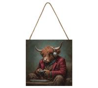 Pyramid International Highland Gamer Highland Cow Plaque Multicoloured (One Size)