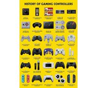 Pyramid International History Of Gaming Controllers Maxi Poster, Premium Wall Art 90x60cm, Officially Licensed