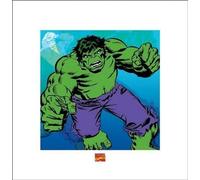 Pyramid International "Hulk Marvel Comics Paper Art Print, Multi-Colour, 40 x 40 x 1.3 cm