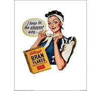 Pyramid International I Keep Fit Vintage Kelloggs Art Print, Paper, Multi-Colour, 40 x 50 x 1.3 cm