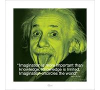 Pyramid International i.Quote-Imagination Albert Einstein Art Print, Paper, Multi-Colour, 40 x 40 x 1.3 cm
