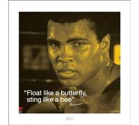 Pyramid International "i.Quote - Sting Like a Bee Muhammad Ali Art Print, Multi-Colour, 40 x 40 x 1.3 cm