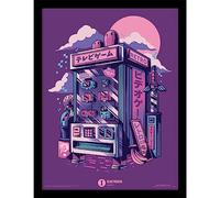 Pyramid International Ilustrata Poster in Frame (Retro Vending Machine Design) Wall Art in 30x40cm Poster Frame - Official Merchandise