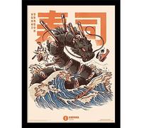 Pyramid International Ilustrata Poster in Frame (Sushi Dragon Design) Wall Art in 30x40cm Frame - Official Merchandise
