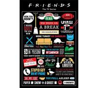 Pyramid International Poster - Infographic Maxi - Friends - Cardboard, Multi-Colour - 61 x 91.5 cm