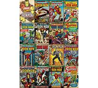 Pyramid International Iron Man Covers Maxi Poster, Wood, Multi-Colour, 61 x 91.5 cm