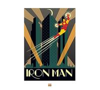 Pyramid International "Iron Man Marvel Deco Art Print, Multi-Colour, 60 x 80 x 1.3 cm
