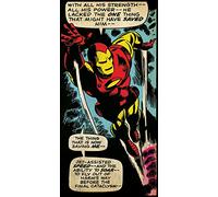 Pyramid International "Iron Man Strength Canvas Print, Multi-Colour, 50 x 100 x 1.3 cm