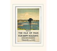 Pyramid International Isle of Man Happy Holidays Mounted Print Memorabilia, Multi-Colour, 30 x 40 x 1.3 cm