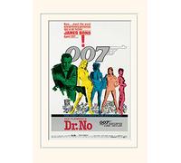 Pyramid International James Bond Dr No One-Sheet Mounted Print Memorabilia, Multi-Colour, 30 x 40 x 1.3 cm