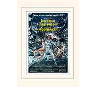 Pyramid International James Bond Moonraker One-Sheet Mounted Print Memorabilia, Multi-Colour, 30 x 40 x 1.3 cm