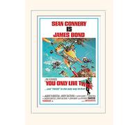 Pyramid International James Bond You Only Live Twice One-Sheet Mounted Print Memorabilia, Multi-Colour, 30 x 40 x 1.3 cm