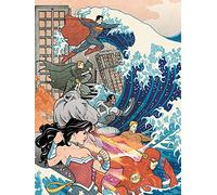 Pyramid International "Justice League Great Wave Wonder Woman Canvas Print, Multi-Colour, 60 x 80 x 1.3 cm