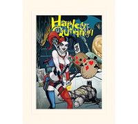 Pyramid International Justice League Harley Quinn #1" Mounted Print Memorabilia, Multi-Colour, 30 x 40 x 1.3 cm