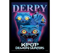 Pyramid International K-Pop Demon Hunters (Derpy) 30cm x 40cm Framed Collector Print - Fun Anime Style K-Pop Wall Poster for Fans and Collectors