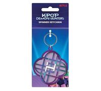 CYPBRANDS-K-Pop Demon Hunters, Huntrix, Keychain, Pendant Backpack, Purse Accessory, Spinner, Purple Color, Official Product