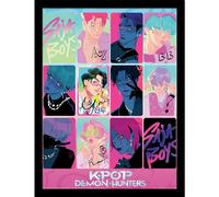 Pyramid International K-POP DEMON HUNTERS (LIGHT AND DARK) COLLECTOR PRINT 30cm x 40cm Framed Collector Print, Official Licensed K-Pop Wall Art Poster, Ready to Hang, One Size