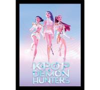 Pyramid International K-Pop Demon Hunters (Trio) 30cm x 40cm Framed Collector Print - Vibrant K-Pop Artwork Wall Poster for Bedrooms, Offices, or Living Spaces
