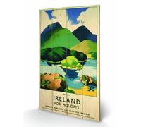 Pyramid International Killarney Wooden Wall Art, Multicoloured, 45 x 76 cm