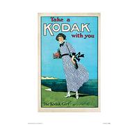 Pyramid International Kodak Girl Mounted Print Memorabilia, Multi-Colour, 30 x 40 x 1.3 cm