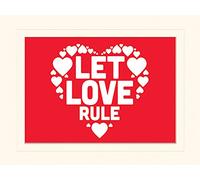 Pyramid International Let Love Rule Mounted Print Memorabilia, Multi-Colour, 30 x 40 x 1.3 cm