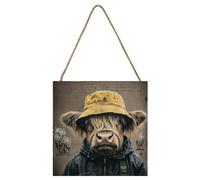 Pyramid International Liam Highland Cow Plaque Multicoloured (One Size)