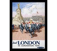 Pyramid International London (6)" Framed Print Memorabilia, Multi-Colour, 30 x 40 x 1.3 cm