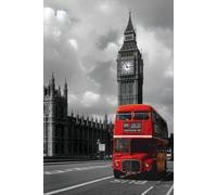 Pyramid International " London Red Bus Maxi Poster, Multi-Colour, 61 x 91.5 x 1.3 cm
