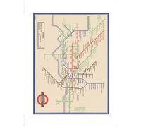 Pyramid International London Transport 7 Wood Print, Multi-Colour, 40 x 59 cm