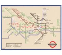 Pyramid International London Transport 7 Wood Print, Multi-Colour, 45 x 76 cm