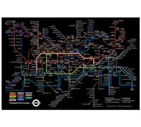 Pyramid International London Transport 8 Wood Print, Multi-Colour, 45 x 76 cm