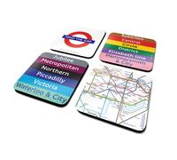 Pyramid International London Underground Map Coaster Set (Pack of 4) Pyramid International Multicolor