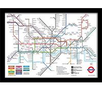 Pyramid International London Underground Map Framed Print