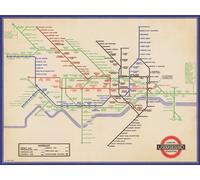 Pyramid International London Underground Vintage 1936 Map Art Print, 60cm x 80cm (24 x 32-inch)