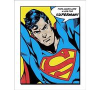 Pyramid International "Looks Like A Job For Superman Art Print, Multi-Colour, 40 x 50 x 1.3 cm